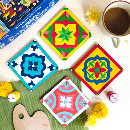 Athangudi Art Coasters Kit