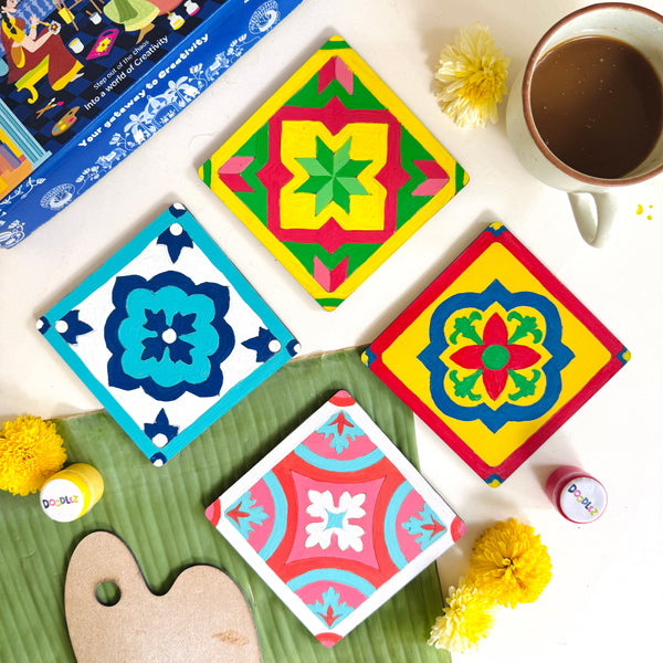 Athangudi Art Coasters Kit