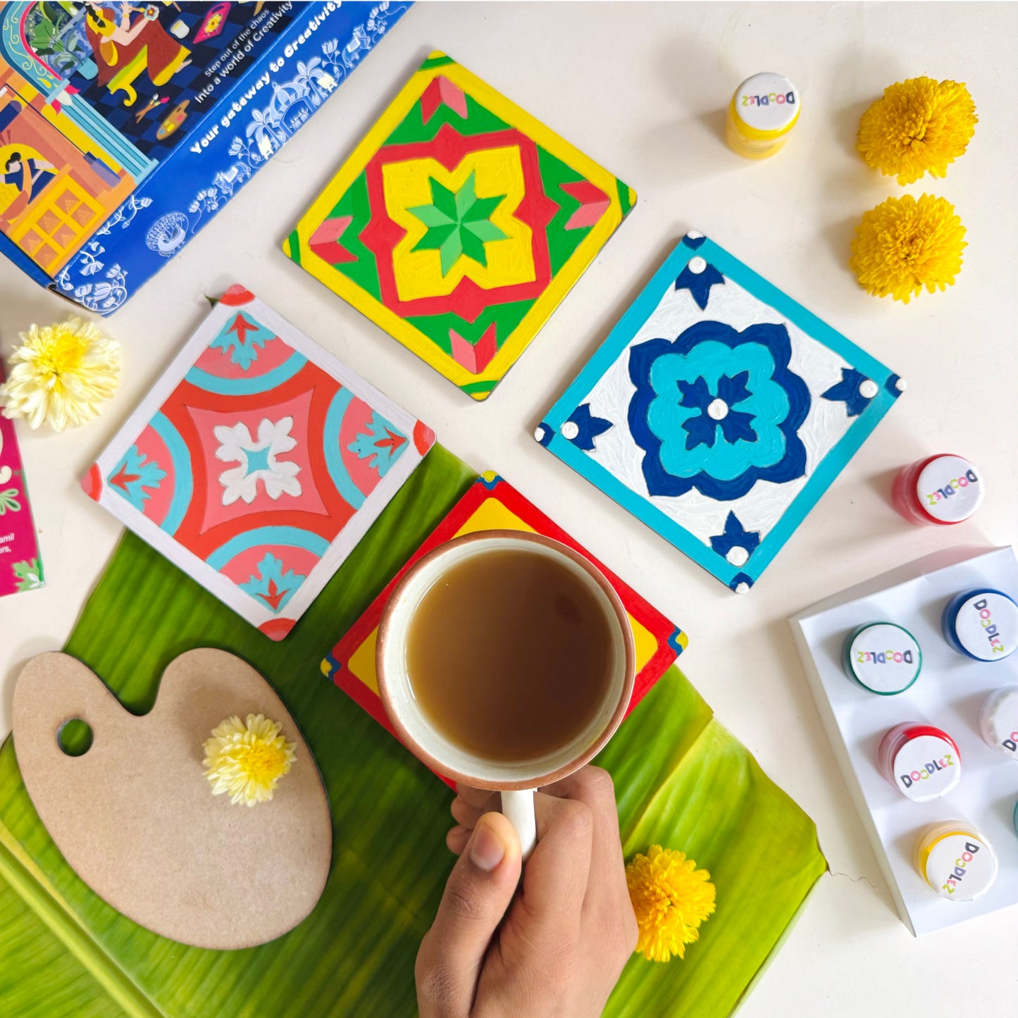 Athangudi Art Coasters Kit