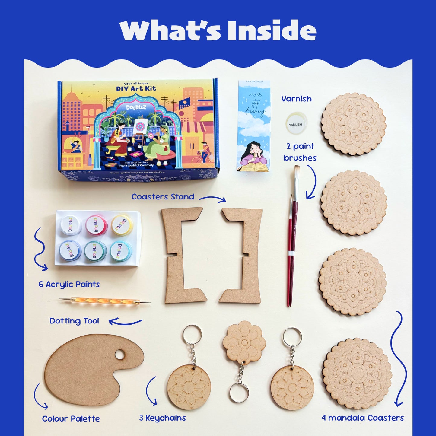 Mandala Coasters & Keychains Combo Kit