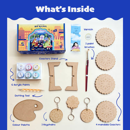 Mandala Coasters & Keychains Combo Kit