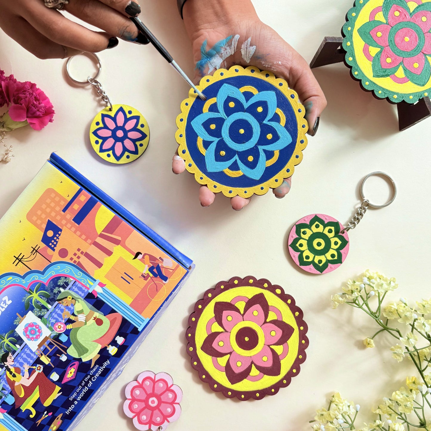 Mandala Coasters & Keychains Combo Kit