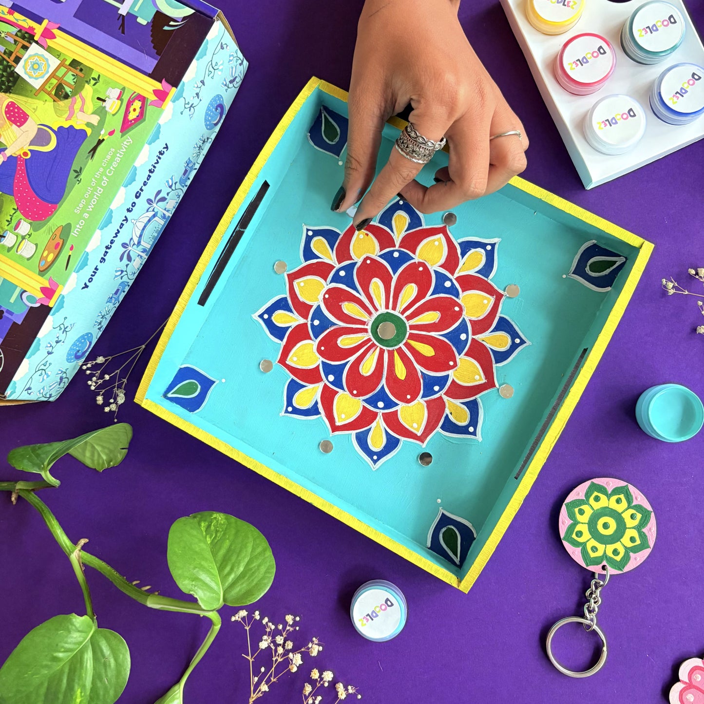 Mandala Tray & Keychains Combo Kit