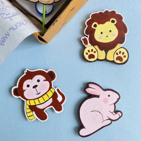 Wild Animals Fridge Magnets Kit